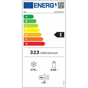 Combined Refrigerator LG GTF916PZPED 184 630 L Steel Platinum |  Re...