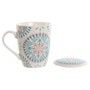 Filtertasse für Teeaufgüsse Home ESPRIT Blau Weiß türkis Mediterran...