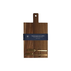 Cheese board Home ESPRIT Stainless steel Acacia 38 x 20 x 1,5 cm (3...