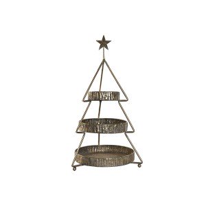 Fruit Bowl Home ESPRIT Golden Metal 43 x 43 x 79 cm Christmas Tree ...