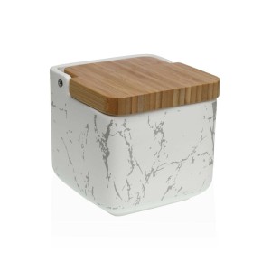 Salzstreuer mit Deckel Versa aus Keramik Bambus Stahl Dolomite Marm...