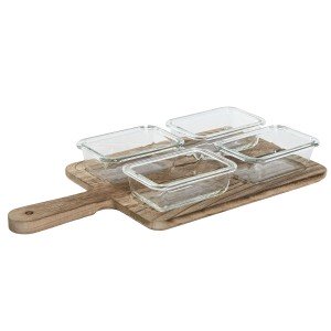 Tablett für Snacks Home ESPRIT natürlich 350 ml 39,5 x 20 x 5 cm | ...