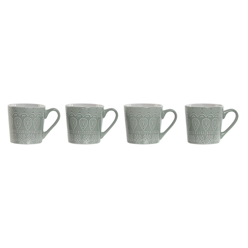 Ensemble de 4 mugs Home ESPRIT Vert Grès 360 ml 9,5 x 13 x 9,2 cm M... Ensemble de 4 mugs Home ESPRIT Vert Grès 360 ml 9,5 x 13 x 9,2 cm M...