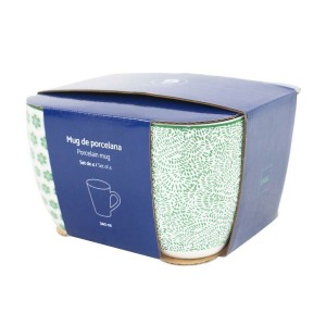 Ensemble de 4 mugs Home ESPRIT Vert Grès 360 ml 9,5 x 13 x 9,2 cm M...