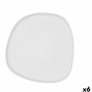 Flat Plate Bidasoa Fosil White Ceramic 26,3 x 25,5 x 2,4 cm (6 Unit...