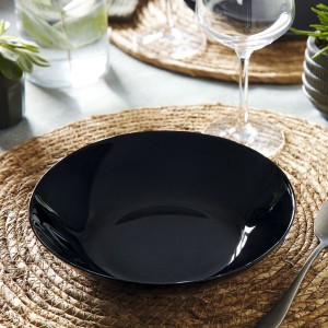 Deep Plate Luminarc Zelie Negro Black Glass Ø 20 cm (12 Units) |  P...