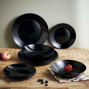 Assiette creuse Luminarc Zelie Negro Noir verre Ø 20 cm (12 Unités)...