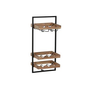 Range Bouteilles Home ESPRIT Noir Naturel 35 x 25 x 75 cm |  Porte-...