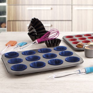 Muffinform Quid Sweet Grey Schwarz 36 x 17 x 3 cm (12 Stück) |  Dek...