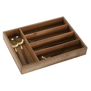 Besteckkasten Home ESPRIT natürlich Akazienholz 34,5 x 25,5 x 5 cm ...