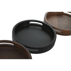 Snack tray Home ESPRIT Brown Black Dark brown Light brown Colonial ...
