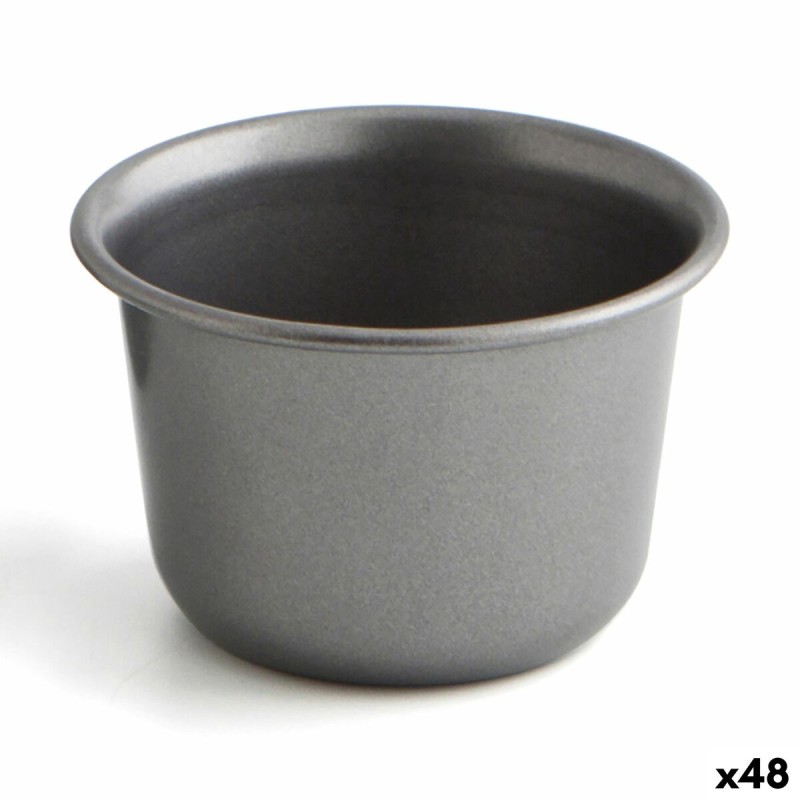 Puddingform Quid Sweet Grey Schwarz Metall (48 Stück) |  Dekoration...