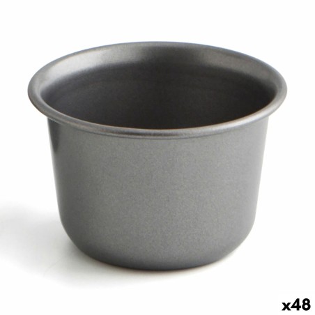 Puddingform Quid Sweet Grey Schwarz Metall (48 Stück) |  Dekoration...