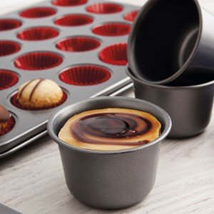 Puddingform Quid Sweet Grey Schwarz Metall (48 Stück) |  Dekoration...