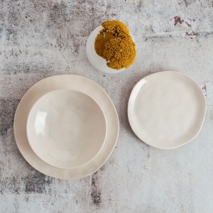 Flacher Teller Bidasoa Cosmos Weiß aus Keramik 26 cm (12 Stück) |  ...