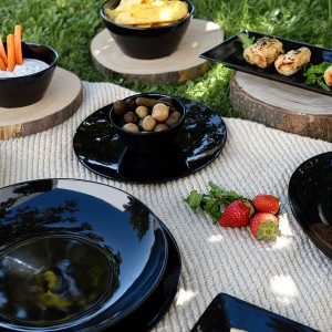 Deep Plate Quid Select Basic Black Melamin 23 cm (24 Units) |  Plat...