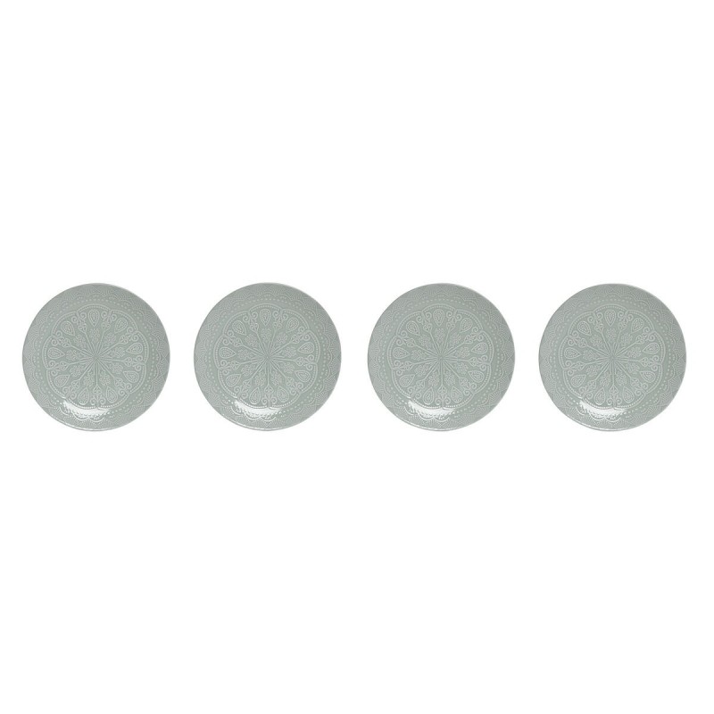 Geschirr-Set Home ESPRIT grün Steingut Mandala Araber 27 x 27 x 2,5...