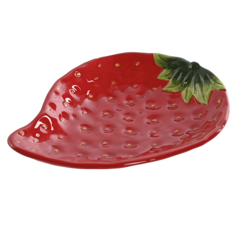 Teller Home ESPRIT Rot Steingut 23,5 x 18 x 4,5 cm |  Geschirr, Tab...