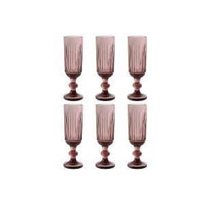 Gläsersatz Home ESPRIT Rosa Kristall 6 x 6 x 18,4 cm (6 Stück) |  G...