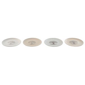 Assiette plate Home ESPRIT Blanc Beige Grès Traditionnel 20 x 20 x ...