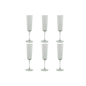 Set of cups Home ESPRIT Green Crystal 6 x 6 x 23,7 cm (6 Units) |  ...