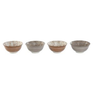 Set de Bols Home ESPRIT Marron Beige Porcelaine Fleurs Shabby Chic ...