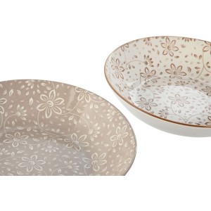 Geschirr-Set Home ESPRIT Braun Beige Porzellan 20 x 20 x 4 cm |  Ge...