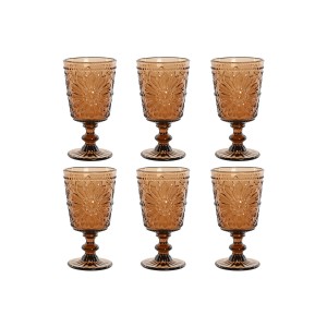 Set of cups Home ESPRIT Crystal 8,5 x 8,5 x 16,3 cm (6 Units) |  Gl...