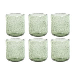 Set of glasses Home ESPRIT Green Crystal 320 ml (6 Units) |  Glasse...