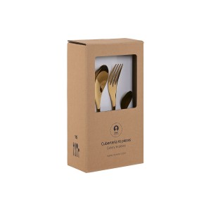 Cutlery Home ESPRIT Golden Stainless steel 2 x 1,5 x 25,5 cm 16 Pie...