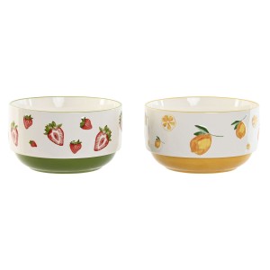 Salatschüssel Home ESPRIT Gelb Rot grün Porzellan 21 x 21 x 12 cm (...