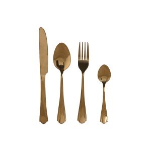 Cutlery Home ESPRIT Golden Stainless steel 2 x 0,4 x 24 cm 16 Piece...
