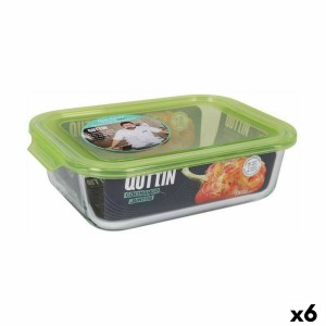 Rectangular Lunchbox with Lid Quttin Green Rectangular 1,5 L (6 Uni...