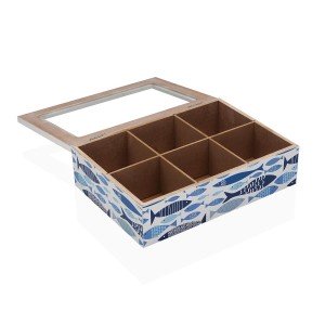 Teebox Versa Aqua 2 Holz 17 x 7 x 24 cm |  Weiteres Zubehör und Koc...