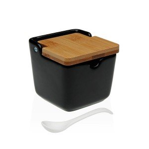 Zuckerdose Versa Schwarz aus Keramik 8,8 x 8,5 x 8,8 cm |  Weiteres...