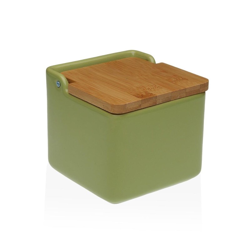 Salt Shaker with Lid Versa Green Ceramic 12,2 x 11,5 x 12,2 cm |  S...