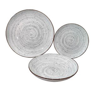 Tableware Versa Lua Grey Porcelain 18 Pieces |  Plates, platters an...