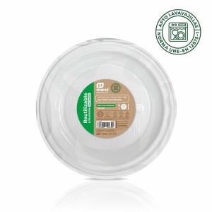 Mehrweg-Teller-Set Maxi Products Weiß Kunststoff 100 Stücke |  Gesc...