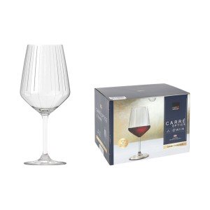 Wine glass set Inde Carre optics ø 9,8 x 22,2 cm 650 ml 6 Pieces | ...