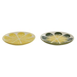 Flacher Teller Home ESPRIT Gelb grün Steingut Zitronengelb 22,5 x 2...