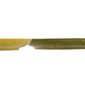 Assiette plate Home ESPRIT Jaune Vert Grès Citron 22,5 x 22,5 x 2,5...