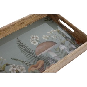 Tablettset Home ESPRIT Blau natürlich Mango-Holz 43,5 x 27 x 5,5 cm...
