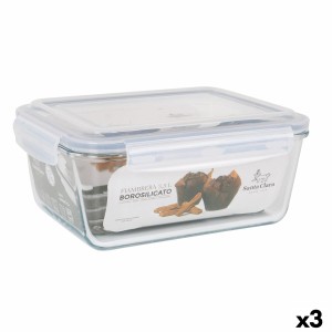 Lunchbox hermetisch Santa Clara Durchsichtig rechteckig 3,5 L (3 St...
