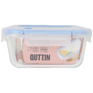 Hermetic Lunch Box Quttin Boho Transparent Rectangular 1,5 L (6 Uni...