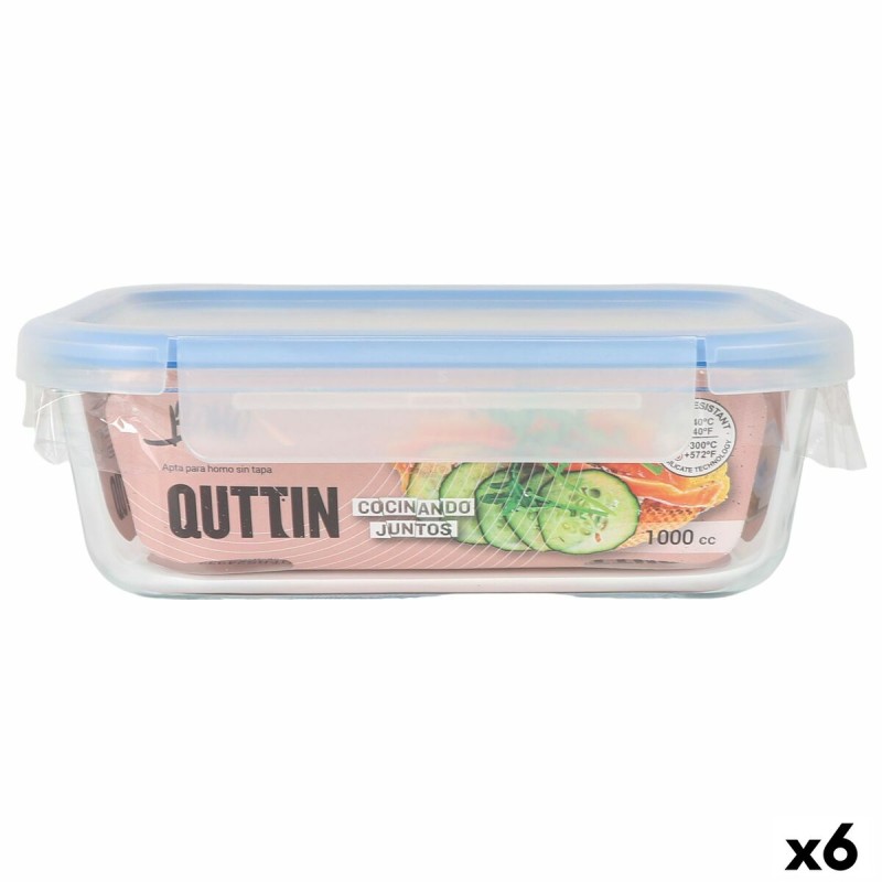 Hermetic Lunch Box Quttin Boho Transparent Rectangular 1 L (6 Units... Hermetic Lunch Box Quttin Boho Transparent Rectangular 1 L (6 Units...