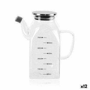 Cruet La Mediterránea Transparent Silver Metal Borosilicate Glass 0,75 L (12 Units)