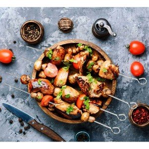 Barbecue Skewer Set Algon Metal 27 cm 6 Pieces (24 Units) |  Barbec...