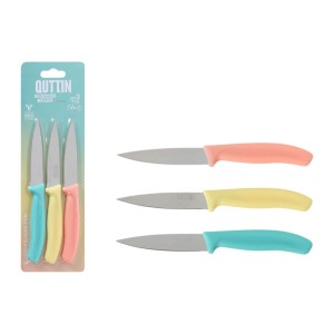 Schälmesserset Quttin Basic Bunt Edelstahl 9 cm 3 Stücke (18 Stück)...