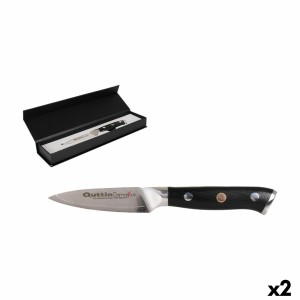 Peeler Knife Quttin Damaskus Black Silver Stainless steel 9 cm (2 U...
