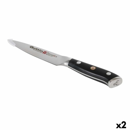 Küchenmesser Quttin Damaskus Schwarz Silberfarben 12 cm (2 Stück) |...